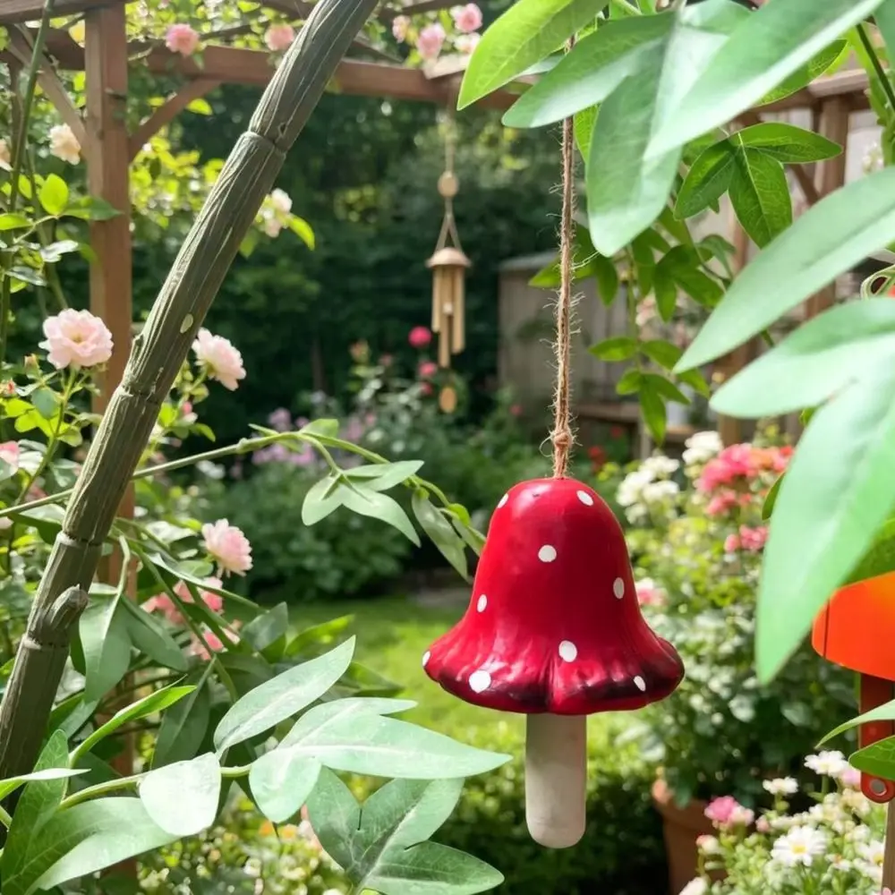 High Temperature Ceramic Mushroom Pendant Wind Chime Versatile Home Decoration For Indoor Outdoor Garden Balcony