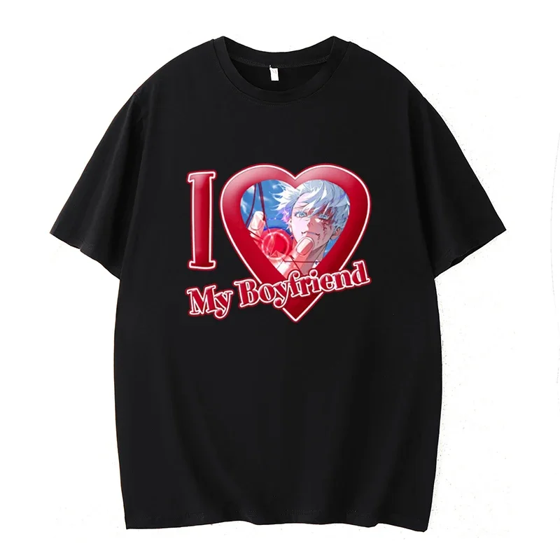 I Love My Boyfriend Gojo Satoru T Shirt Cute Cool I Love Anime Print Tops Women Men T-shirt Streetwear Summer Tee