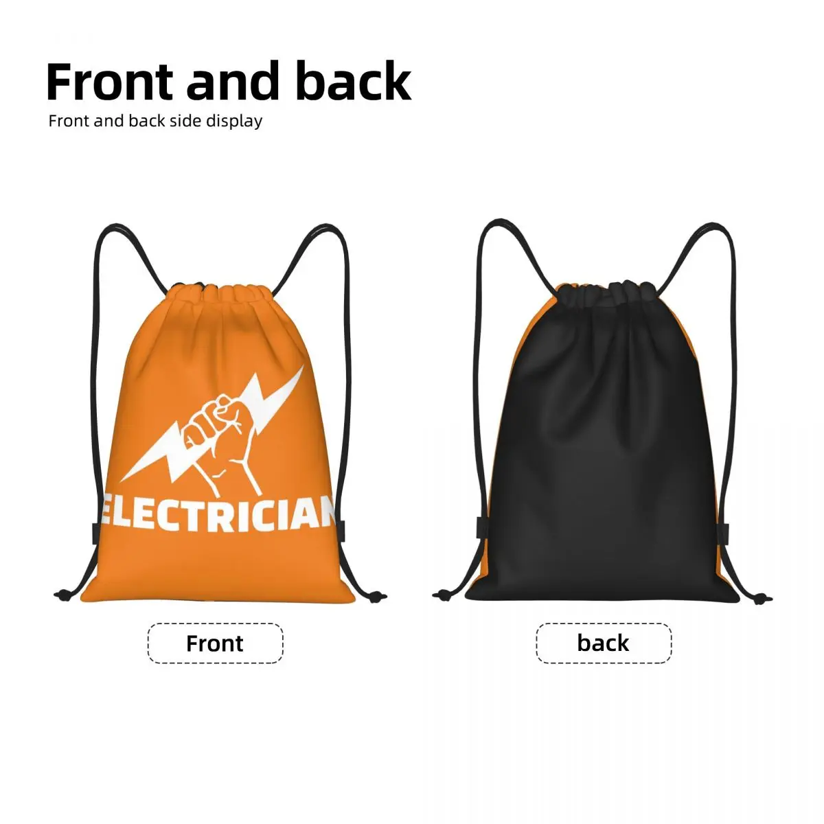 Custom Electrician Drawstring Bags Men Women Lightweight Engineer Electrical Power Sports Gym Storage Backpack