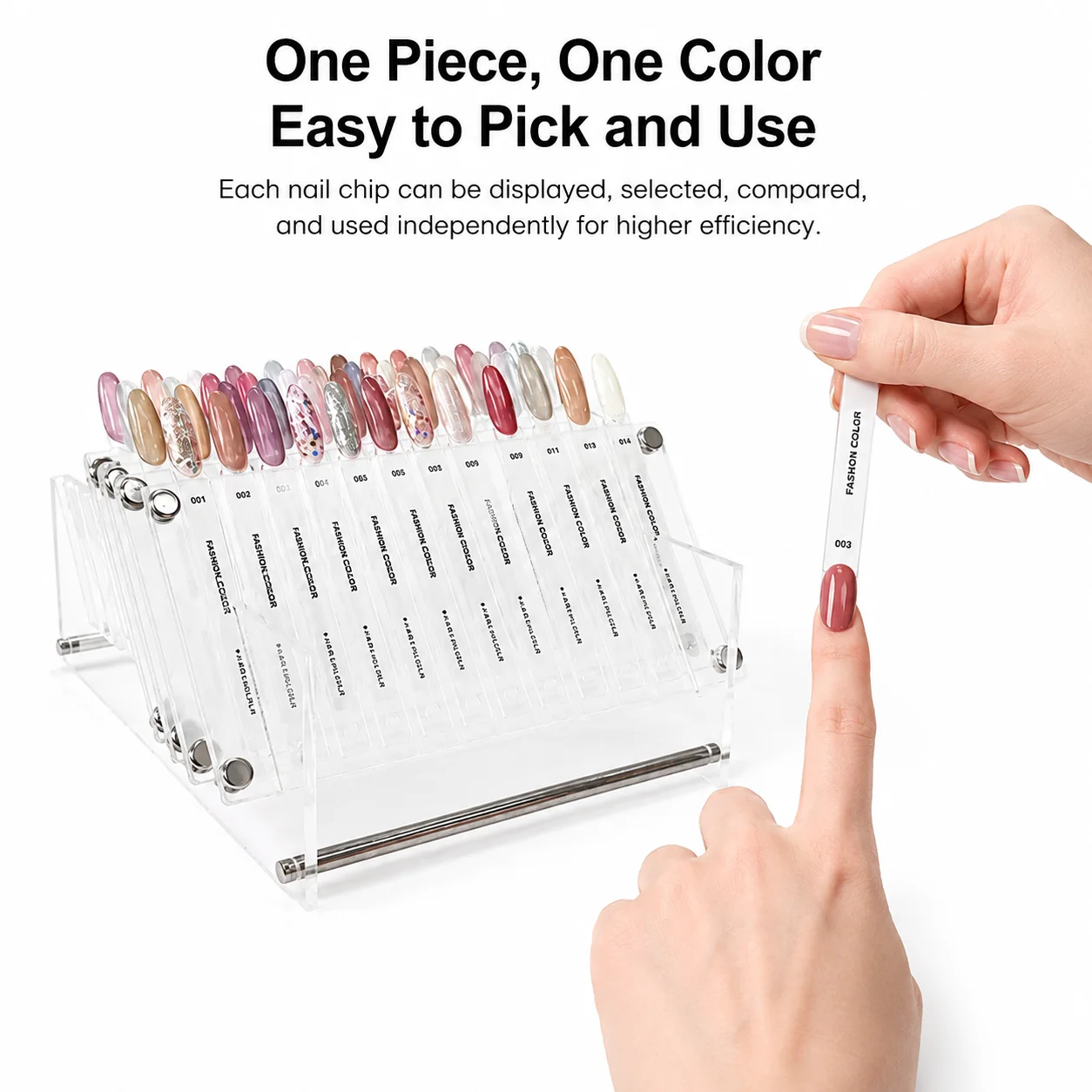 120 Colors Nail Color Display Board Acrylic Swatch Organizer Removable Nail Polish Sample Holder for Nail Salon