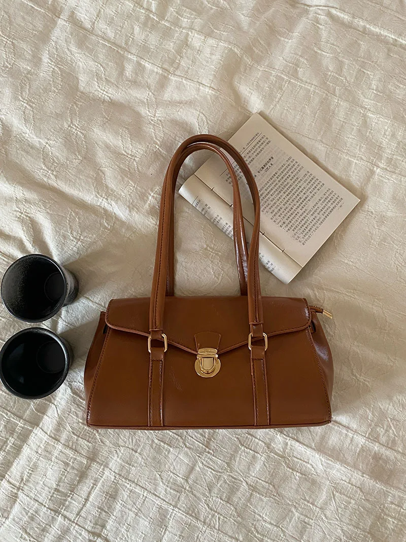 

Retro Armpit Briefcase Tote Bag Women 2025 New Fashion Simple Commuter Handle Shoulder Bag