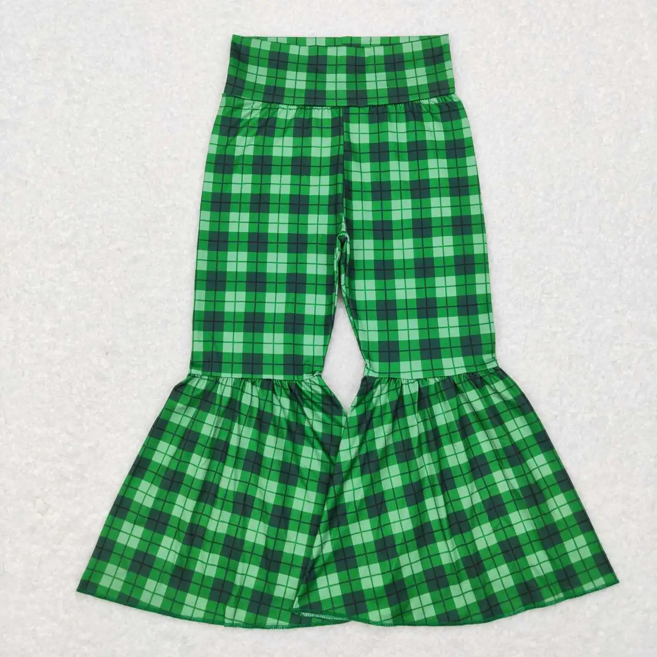 

New Wholesale Girls' Autumn And Winter Trousers, Bell Bottoms, Plaid Elements, Bright Colors