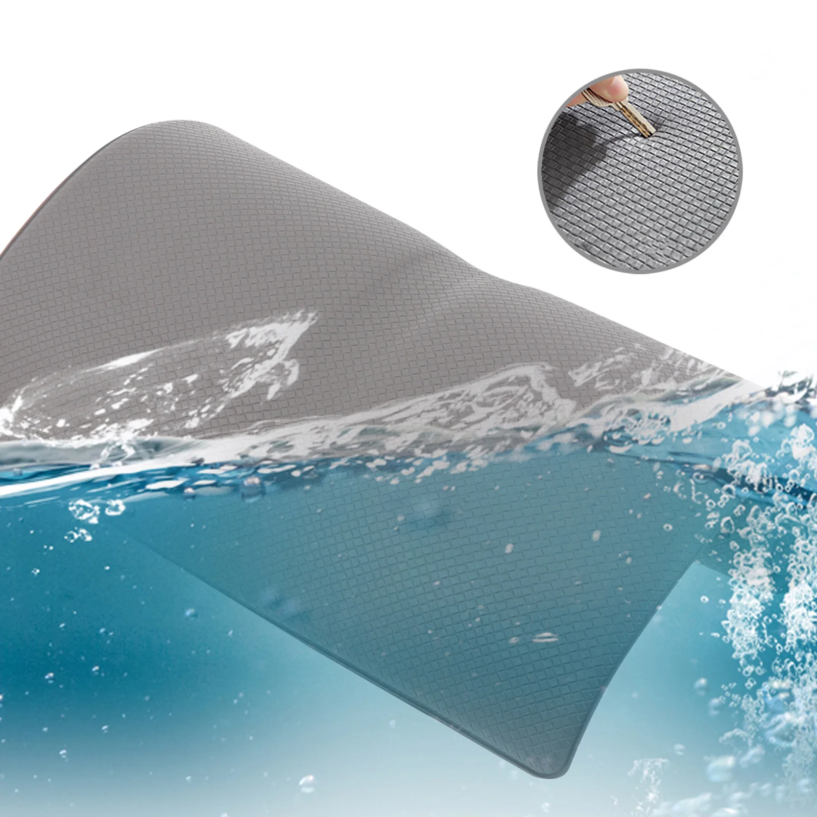 1Pcs Floor Mat Grey Waterproof Anti-Skid Oil-Resistant Cushion Rug for Anti-Skid Rug