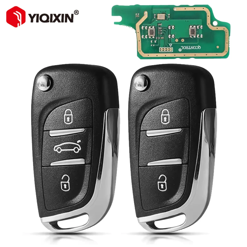 Kunci Mobil Remote Lipat Modifikasi Chip ID46 433Mhz Untuk Peugeot 207 307 407 607 408 308 807 Untuk Citroen C4 CE0536 Bilah VA2 HU83 Belum Terpotong