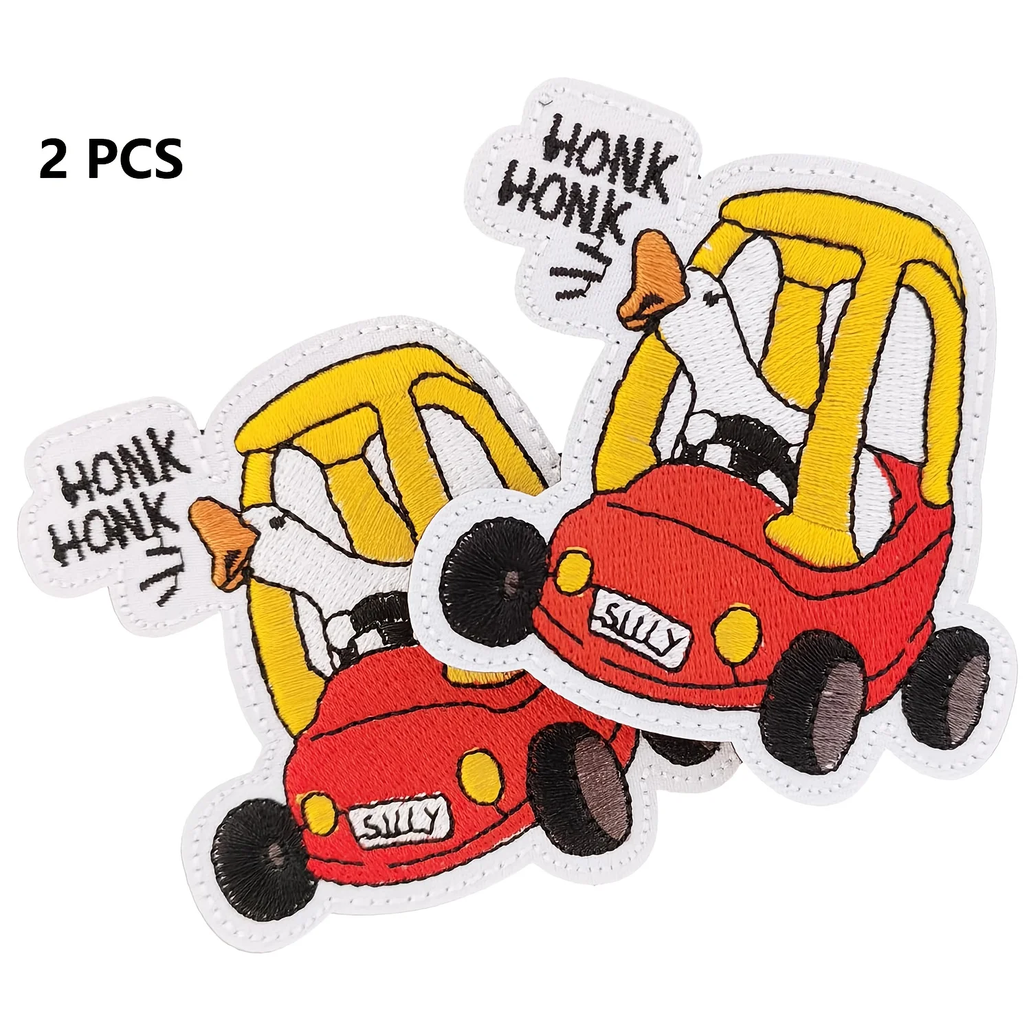 

2PCS Silly Truck Honk Honk Funny Hook and Loop Embroidered Patches Funny Tactical Embroidery Patches