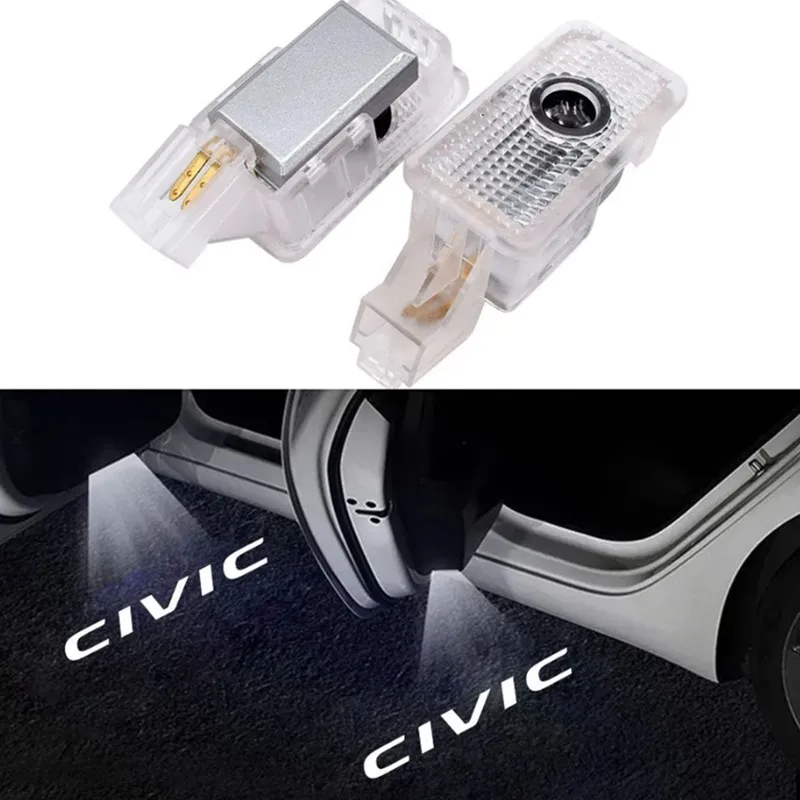 Led Car Door Lamp Logo Laser Project Decor Lights Emblem Courtesy Luces Flashlight for Civic Hybrid 2006-2011 Accessories