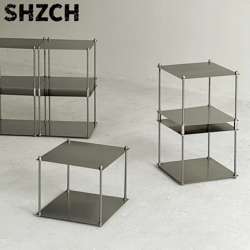Estante de Almacenamiento Modular Metálico Independiente, Estante de Acero Inoxidable, Mesa Auxiliar, Organizador de Pared, Alma
