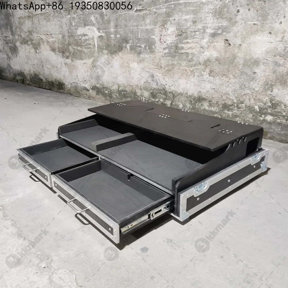 OEM Waterproof Shockproof Lighting Controller Console Flight Road Case with Bottom Drawer for GrandMA2/GrandMA3
