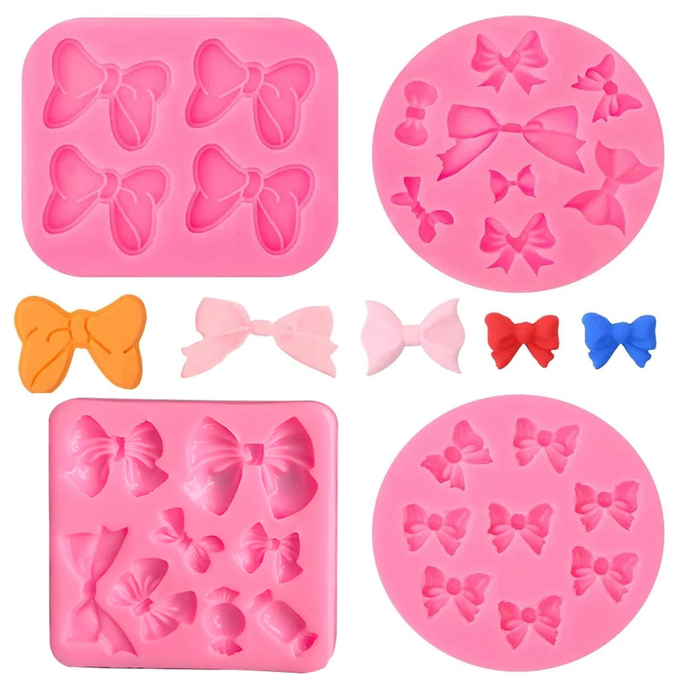 Bows Silicone Fondant Molds Mini Cartoon Butterfly for Cake Baking Cupcake Decoration Tool DIY Candy Chocolate Pudding Crafts