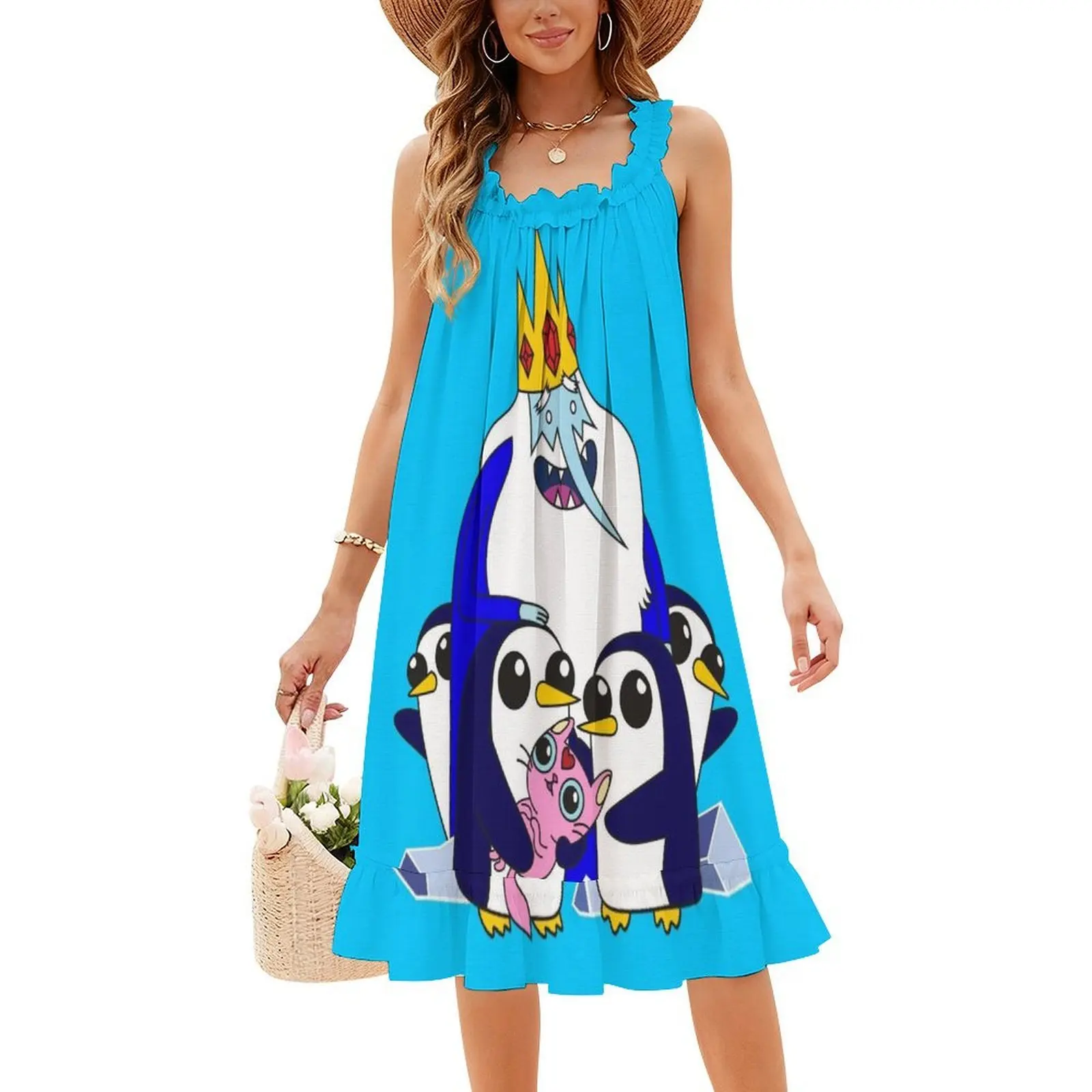 فستان Ice King على الطراز الكوري للنساء فستان كاجوال أنيق للحفلات أو الارتداء اليومي Ice King Iceking King Penguin Penguins #4