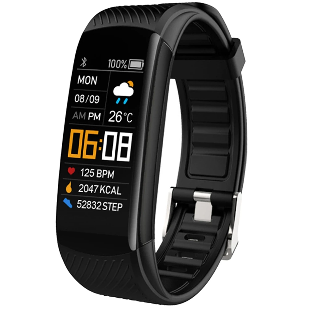 Pulsera de Fitness Medición de la presión arterial Podómetro Banda inteligente Monitor de ritmo cardíaco Reloj rastreador de salud impermeable A