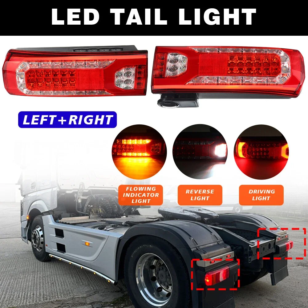 

For Mercedes-Benz Truck Lorry ACTROS MP4 MP5 LED Rear Tail Light 24V Reverse Trailer Bumper Brake Taillight Warning Stop Lamp
