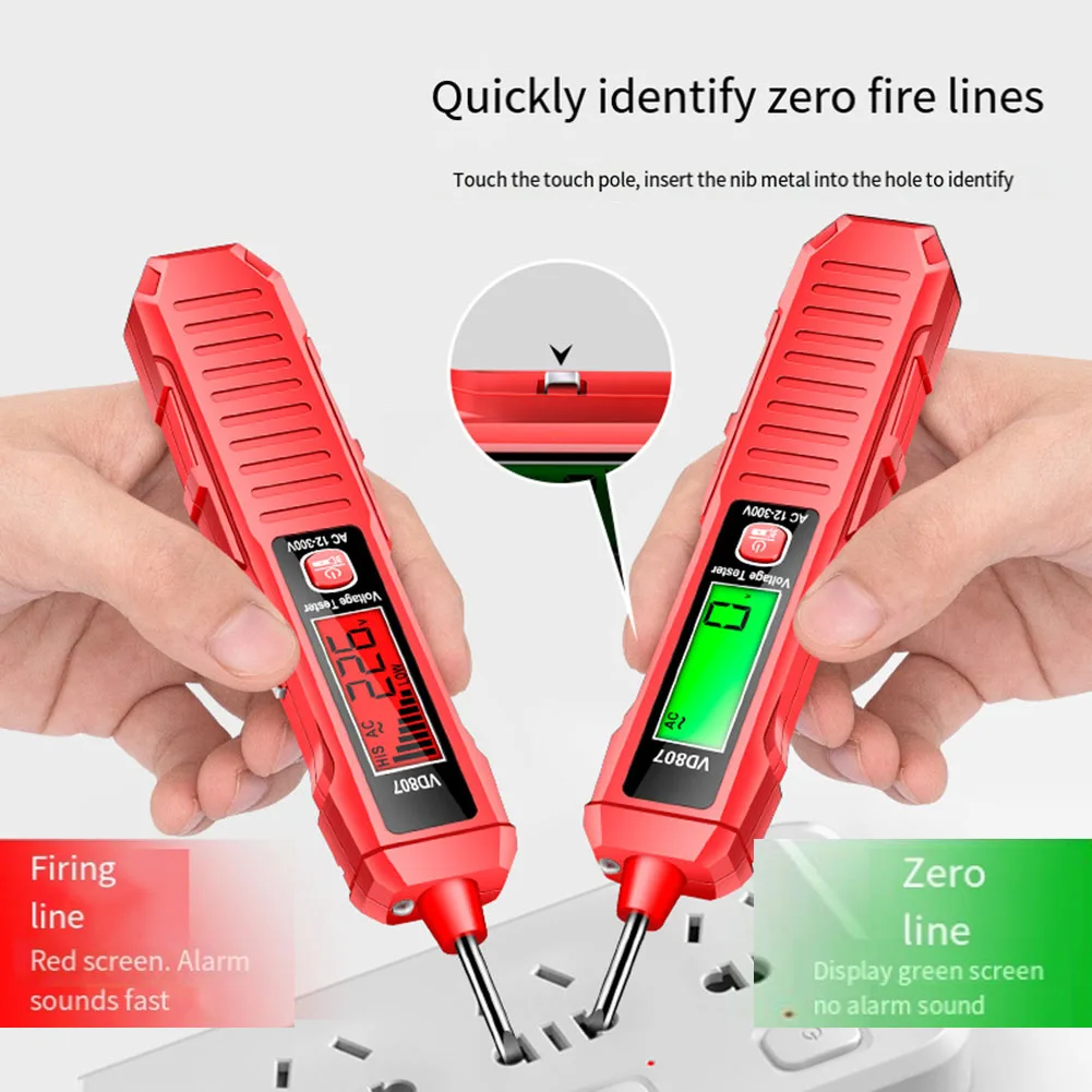 NVC Smart Induction Tester Model VD807 Designed to Safely Identify Live Wires in Residential or Commercial Settings