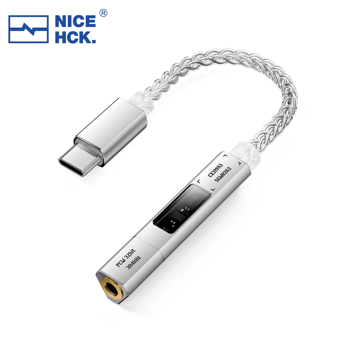 Adapter audio NICEHCK NK1 Ultra z DAC CX31993, wzmacniaczem operacyjnym SGM8262, kablem Type-C do 3.5mm z 8-żyłowym posrebrzanym kablem OCC, Plug&Play, HiFi — zdjęcie produktu 2