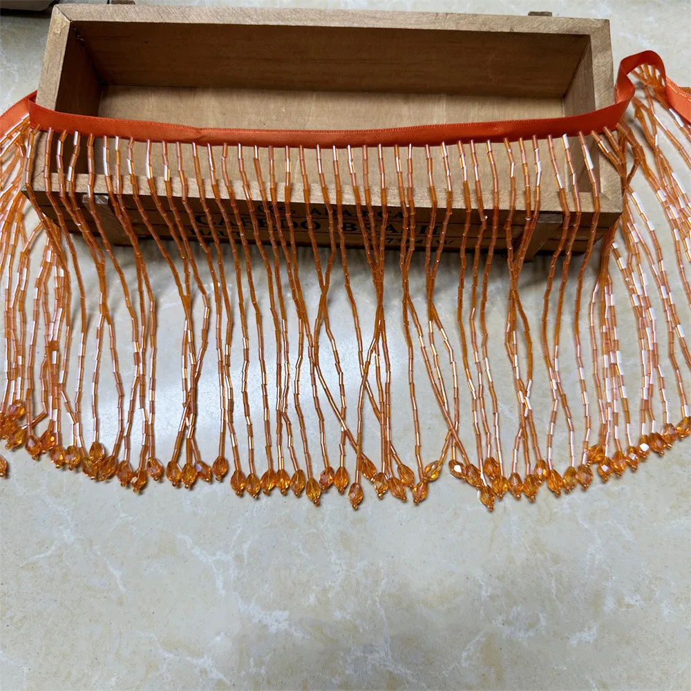 High Quality 40CM/lot 15cm/30CM Width  Tassels Trim Lace Tassel beads Fringe for DIY Clothes. Decoration Wedding Jewelry