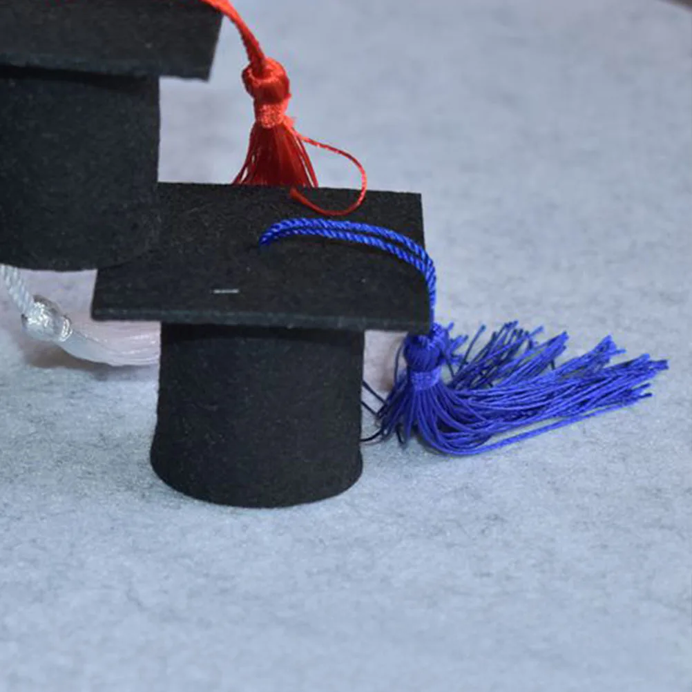 

6Pcs Mini Graduation Cap Bottle Covers for Wine Beverage Jars Celebration Party Decor Festive Atmosphere Accents