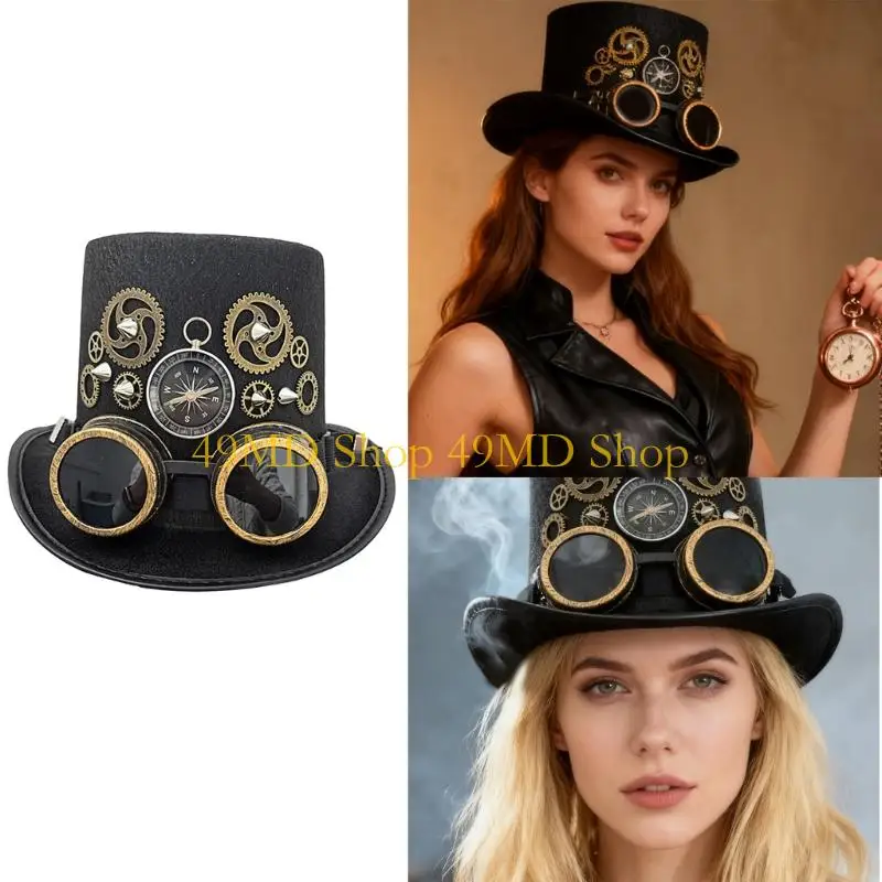 49MD Industrial Steampunks Headgear With Reinforced Structure For Themed Parties Daily Use
