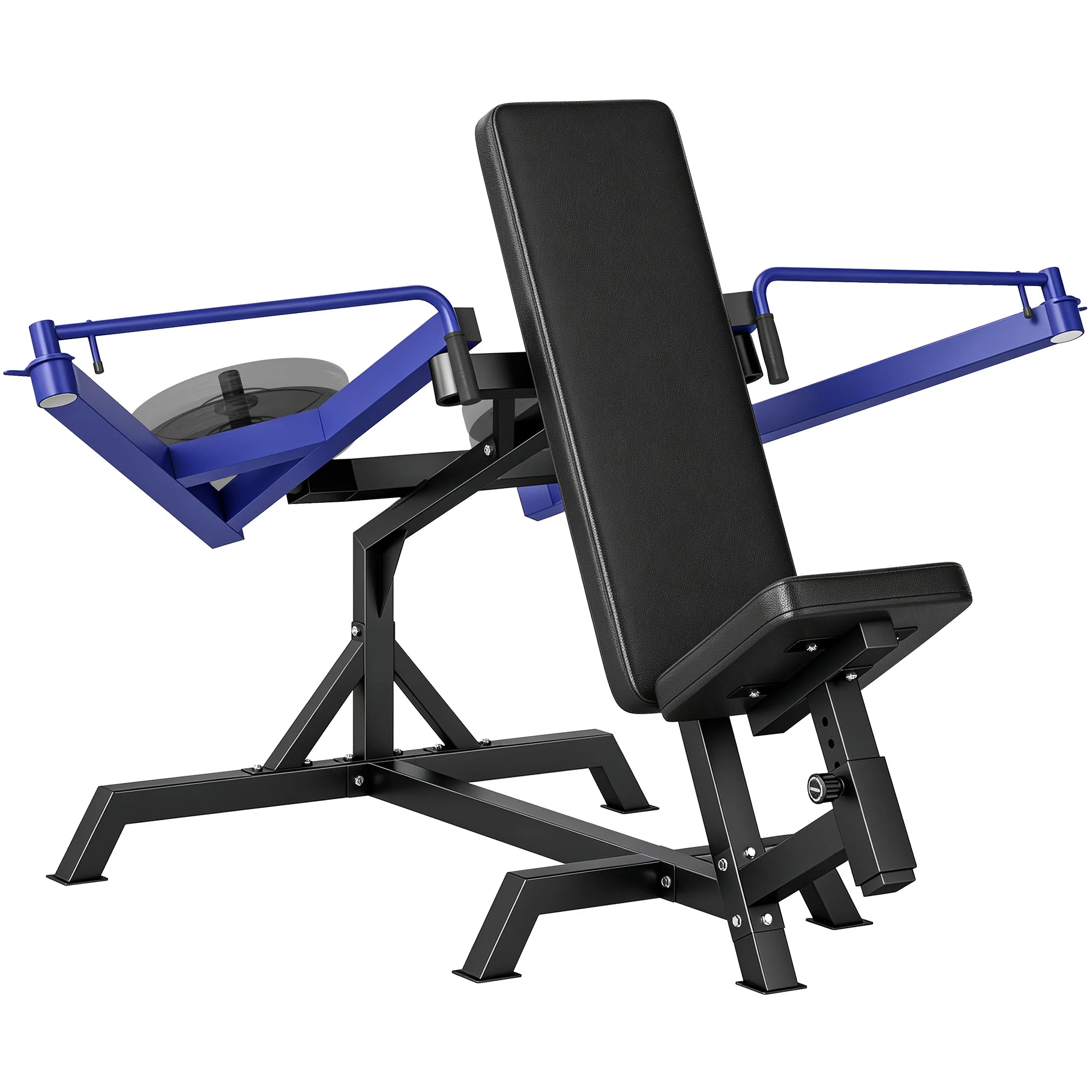 Soozier Seated Chest Press Machine with Adjustable Lever Arms, Dark Blue