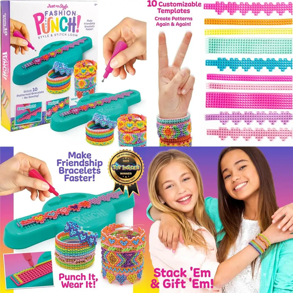 

Fashion Punch Style & Stitch Loom, Friendship Bracelet Kit, Jewelry Making Activity, Great for Birthday Parties, Sleepovers & T