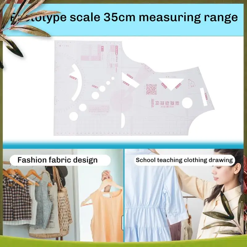 New-1:1 Fashion Cloth Design Ruler Crop Mold School Student Teaching Apparel Drawing Template Garment Prototype Ruler