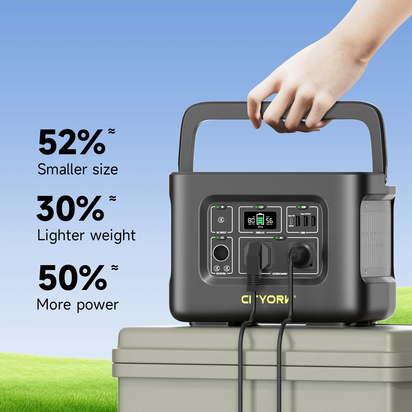 

Palo 1000W/600W/400W Portable Generator Power Station Emergency Power Supply Battery Pure Sine Wave with DC / AC Inverter