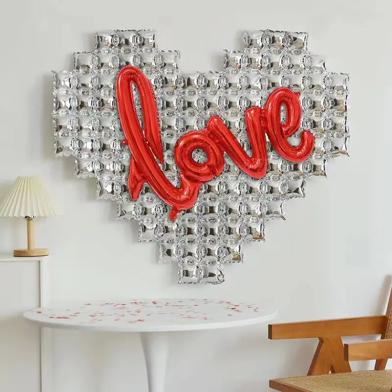 1 Stück Große Hintergrund-Wanddekoration Herz-Love-Ballons für Frauentag, Valentinstag, Königinnentag, Hochzeit, Heiratsantrag – Detail 14