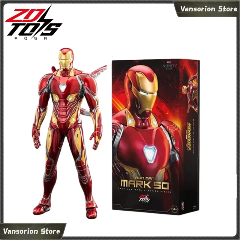 Zhongdong Toys Marvel Iron Man MK50 Actionfigur 36 cm 14 Zoll mit Beleuchtung, beweglichen Gelenken, Avengers Sammlermodell für erwachsene Fans