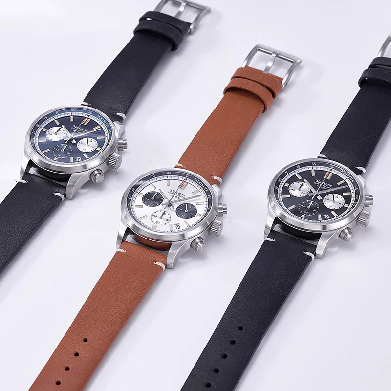 Milifortic R079 Retro Panda Face Men Watch Smooth Quartz Stopwatch Elegant Dress Watches For Daily Business Office Suit Wear Cal