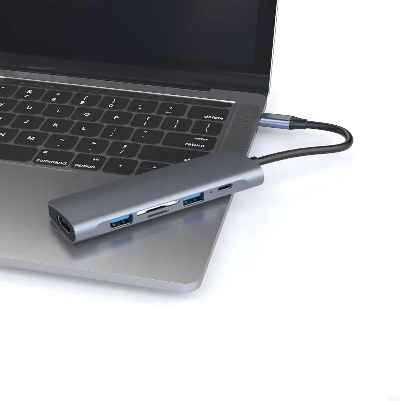 B0KF USB Hub Adapter Multi to 6 Port Splitter For PC Laptop Notebook Receiver