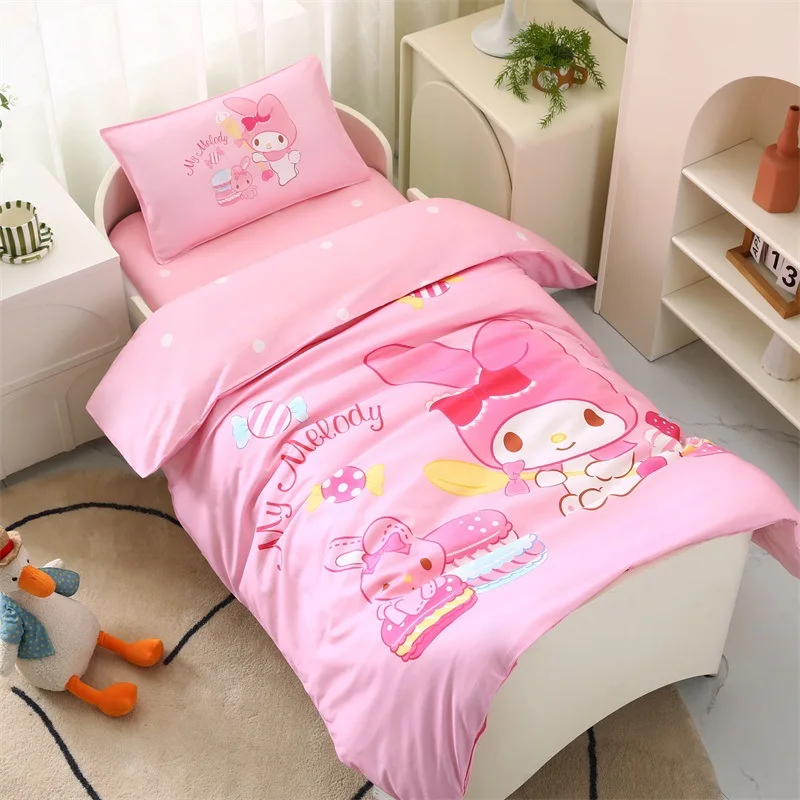 Melody Kids copripiumino My Melody Cartoon Pink copripiumini Set biancheria da letto singola doppia dimensione per la decorazione della camera da letto dei bambini