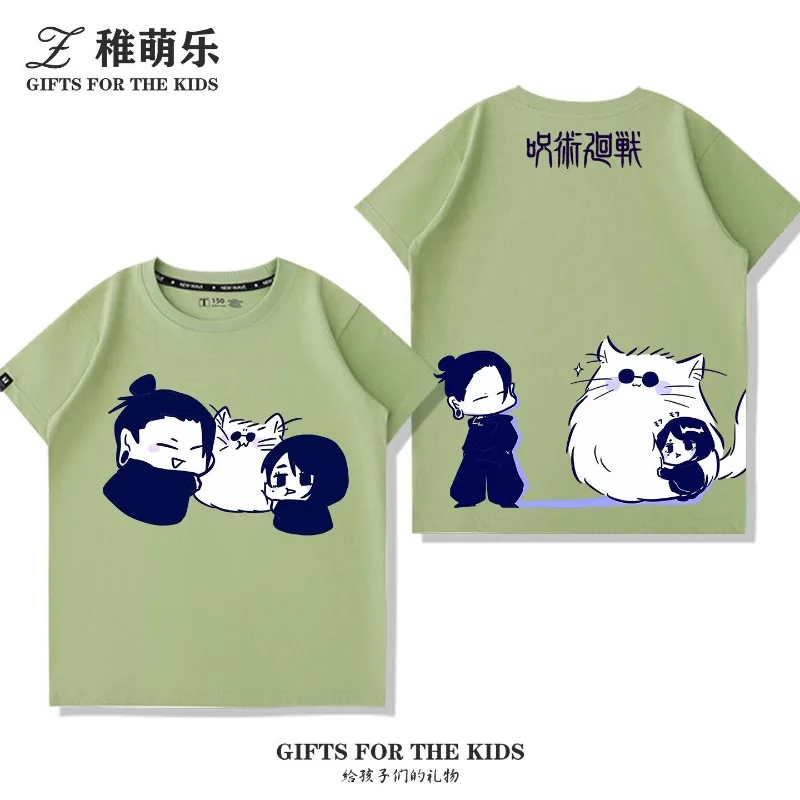 Jujutsu Battle Q Edition Wu Cat Xia Youjie Anime Printed T-shirt Men's And Women's Casual Fashionable Five Way T-shirt