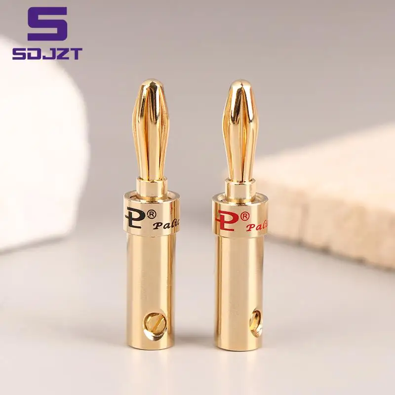 2Pcs Gold-plated Copper Cross Banana Speaker Plug Connector Adapter Audio Banana Connectors for Speaker Wire Amplifiers