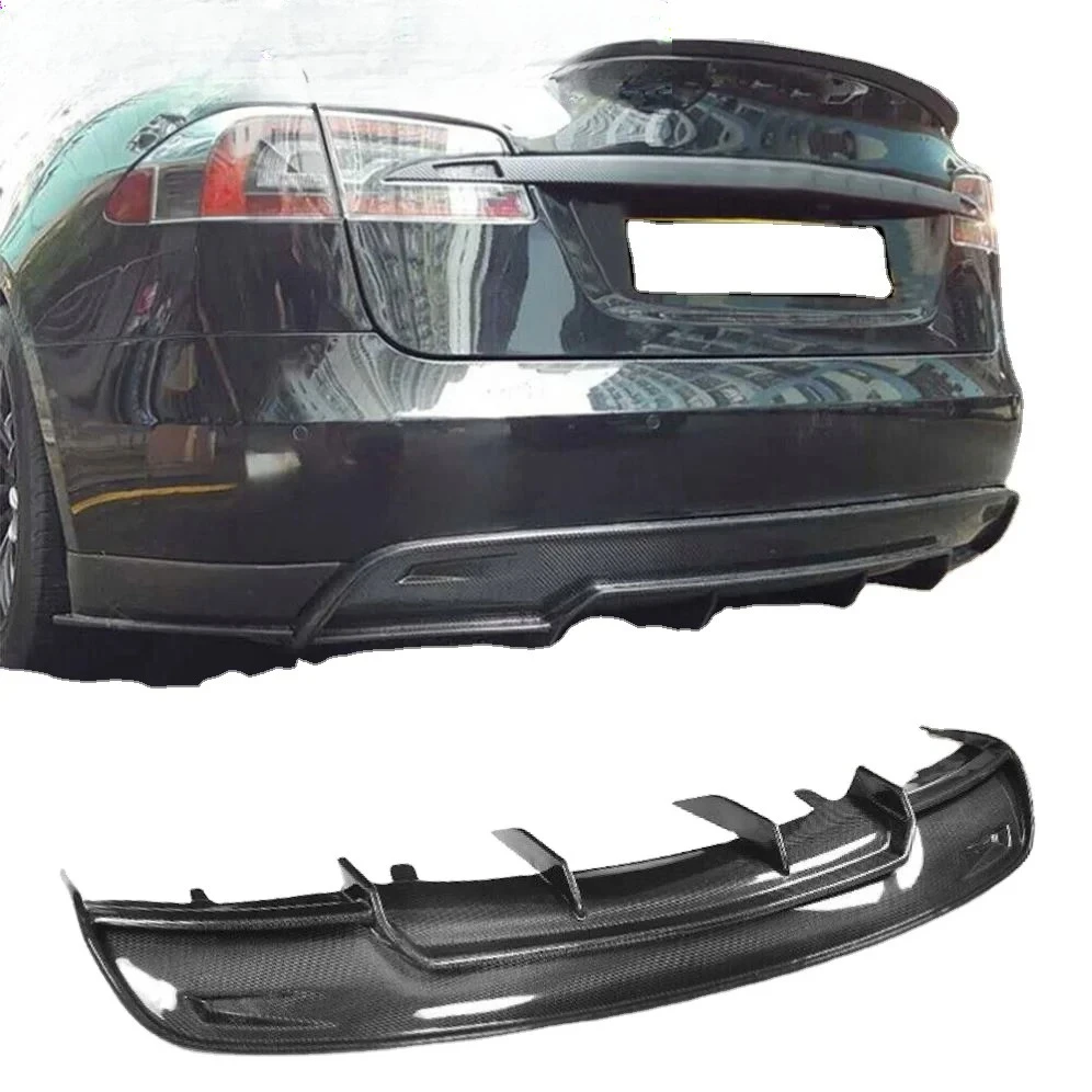 Carbon Fiber Rear Bumper Diffuser for Tesla Model S 2012-2016 Body Kit