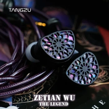 탕주 Zetian Wu The Legend 이어폰, 듀얼 평면 하이브리드 드라이버 인이어 모니터, 0.78mm 분리형 4.4mm 케이블, 14.2mm + 6mm