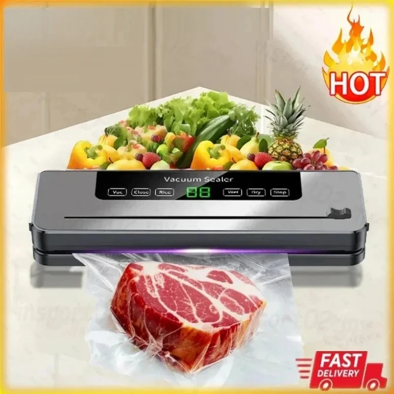 Electric Vacuum Sealer Machine Dry/Wet Food Packaging Vacuum Sealing Bags Touch Screen Storage Kitchen Vacuum Packaging Machine