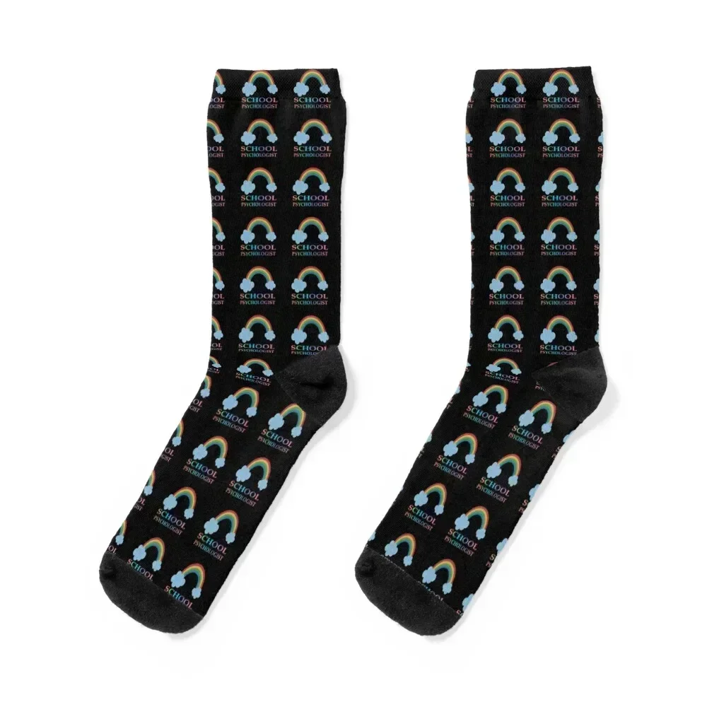 

Rainbow School Psychologist Awareness Week Socks happy Run winter gifts Novelties Boy Socks Women's