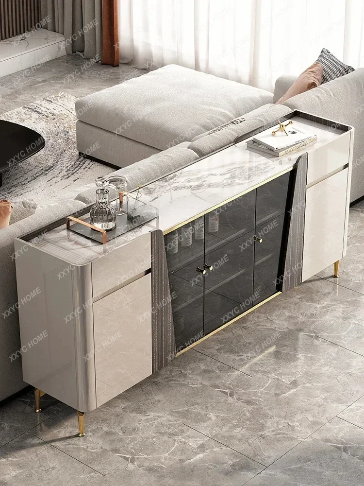 Q ضوء خزانة جانبية فاخرة غرفة المعيشة خزانة النبيذ المتكاملة جدار خزانة الشاي خزانة المطبخ