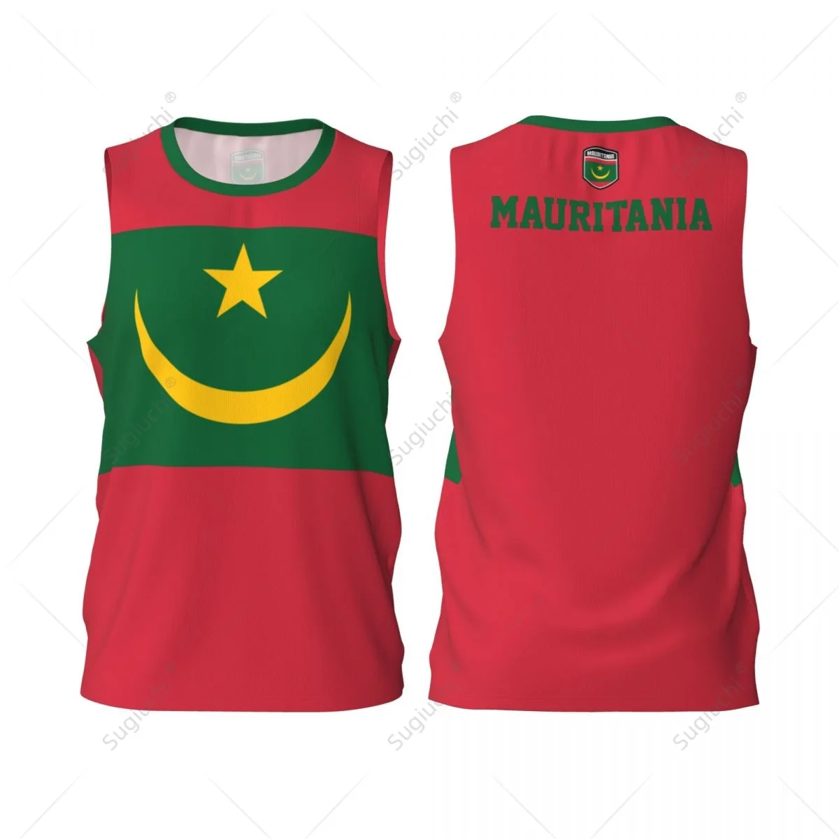 Mauritania Flag Men Basketball Sports Running Fitness Multifunction Sleeveless tshirt Exclusive Custom Name Nunber