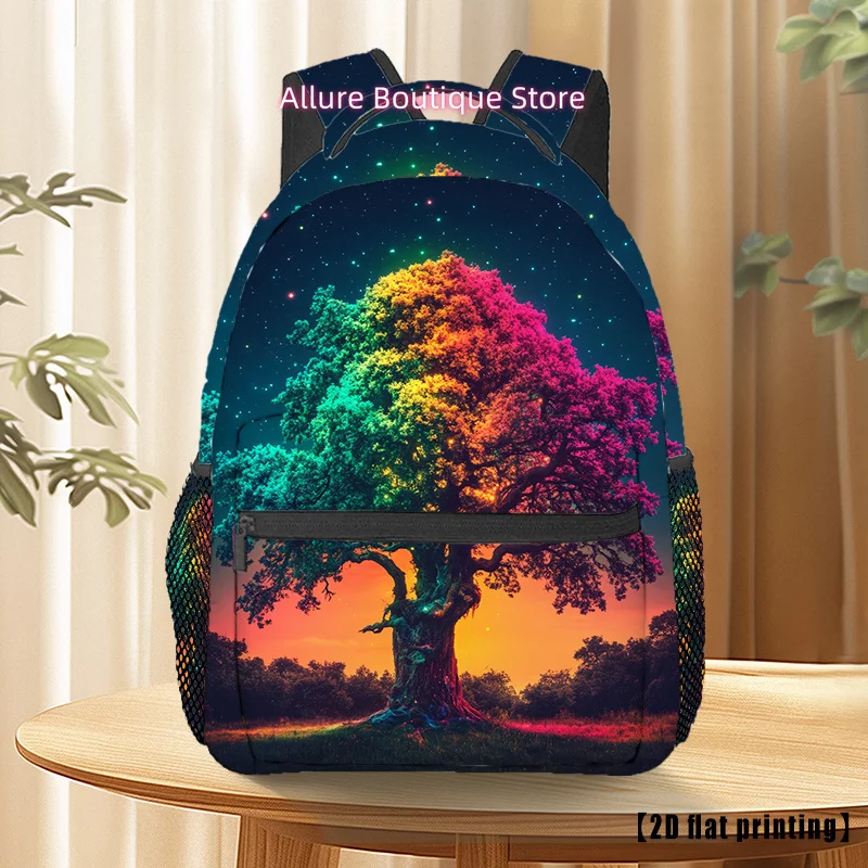 Fantasy World618 (118)_2 (3) Travel Backpack, 2D Flat Printing, Large Capacity with Adjustable Shoulder Straps & Multiple Compar