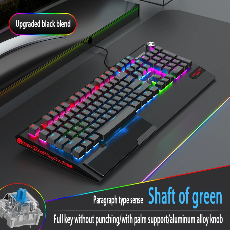 K1000 Real Mechanical Keyboard Wired Luminous Office Home Lnternet Cafe Esports Game Keyboard And Mouse Set