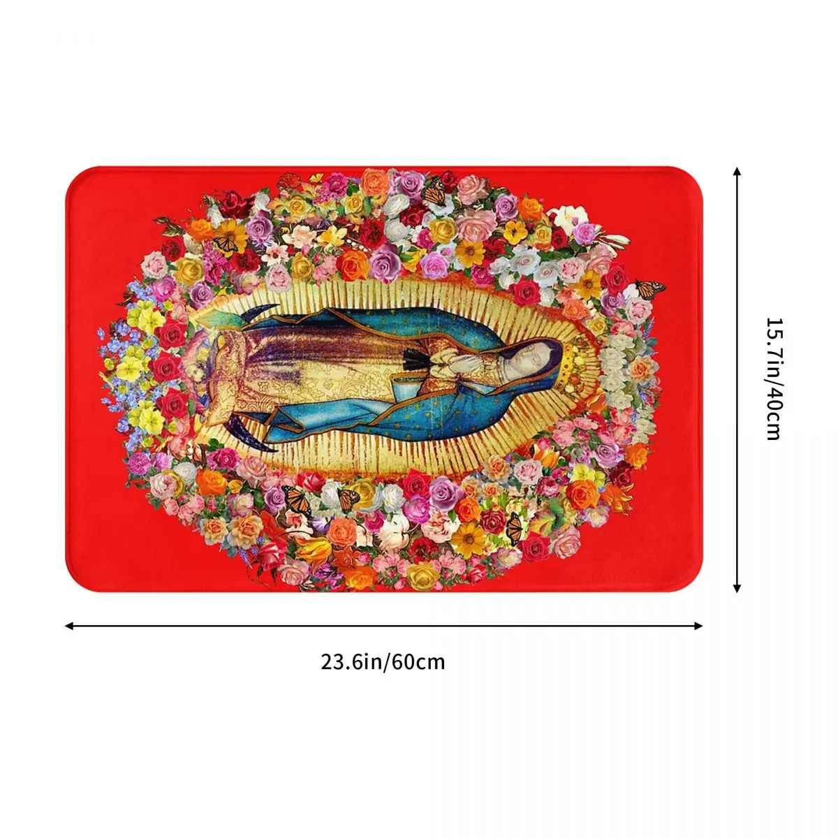 Our Lady Of Guadalupe Virgin Mary Mexican Doormat Dust-proo Carpet Rug Kitchen Entrance Home Floor Mat for Bathoom Footpad Mats