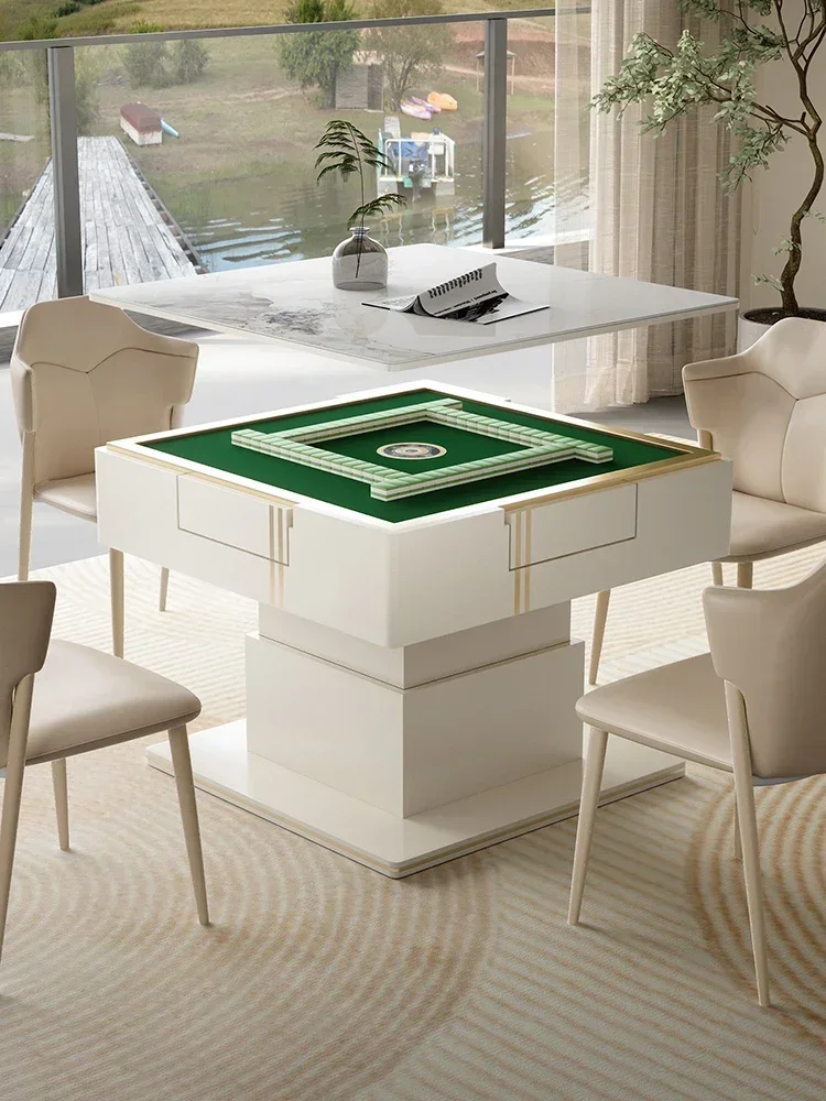 Fully automatic mahjong table, household light luxury stone table, coffee table, mahjong machine integrated and multi-functional