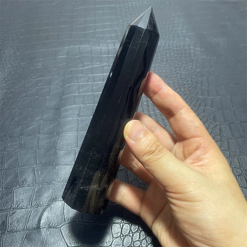 15-sided  Natural  Obsidian wand point treatment timely fashion gift magnetic field aggregation and vertex