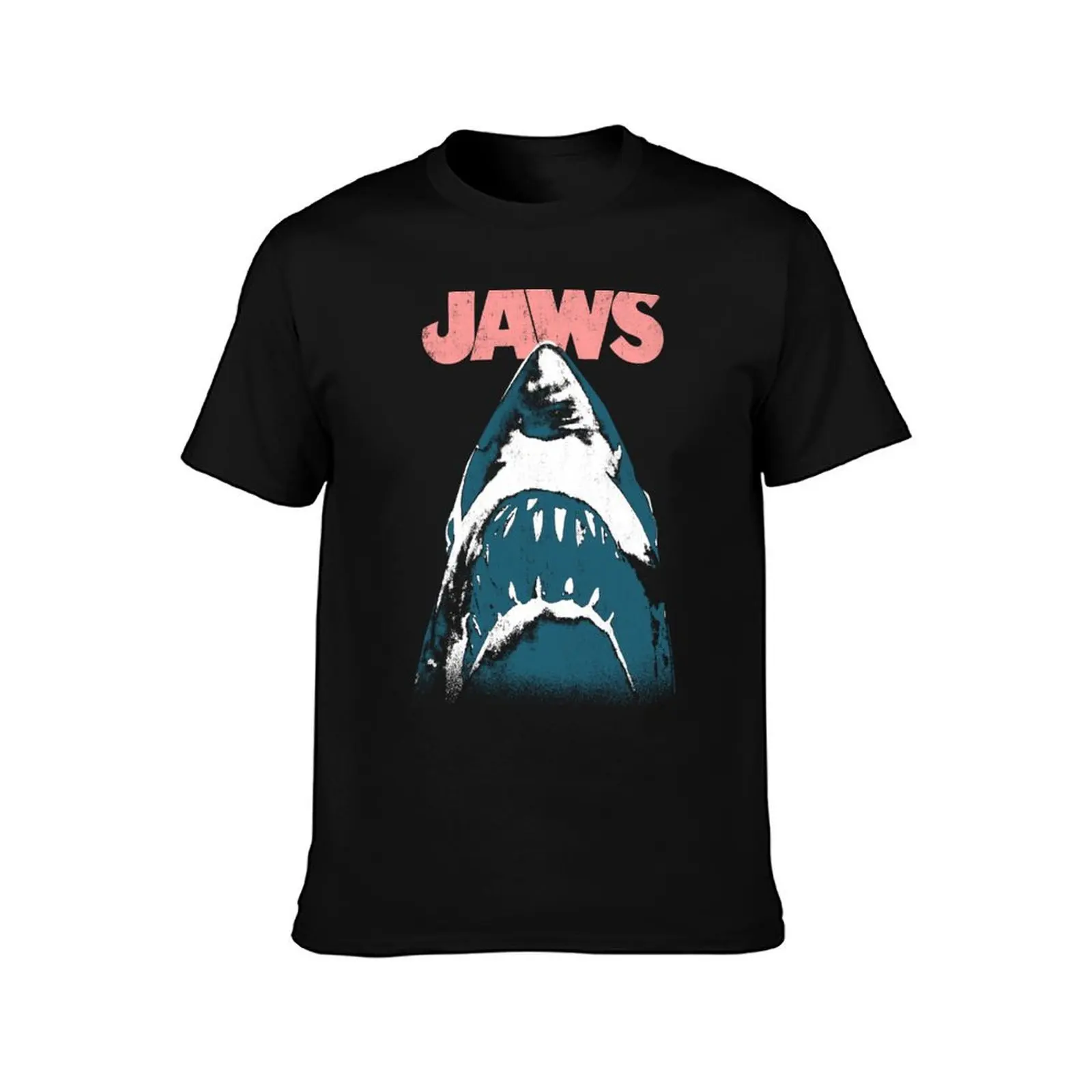 Jaws Distressed Breach Poster Art T-Shirt Big and Tall Crew Neck Tee T-Shirt
