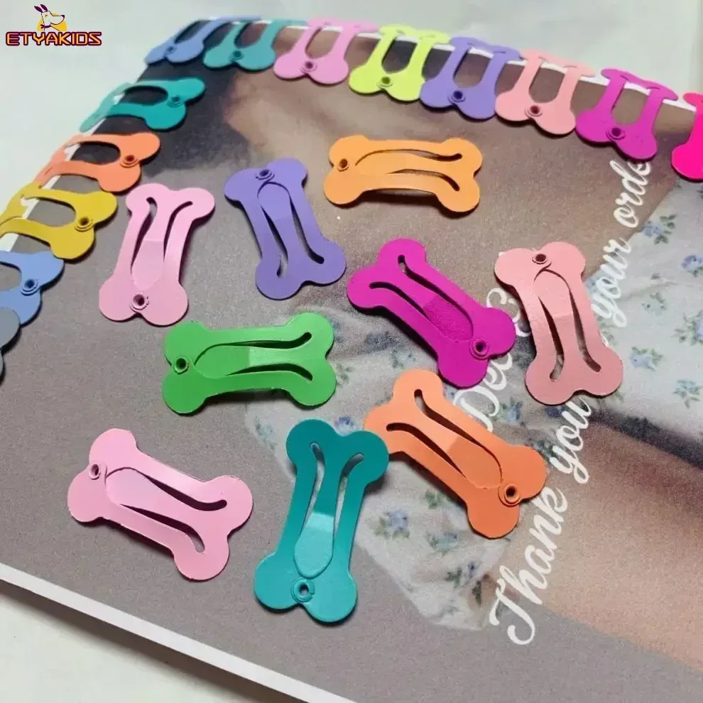 10Pcs Bone Shape Mini Hairpins Candy Color Baby Girls Sweet Barrettes Bangs Fixed Bow Hair Clips Kids Headwear Hair Accessories