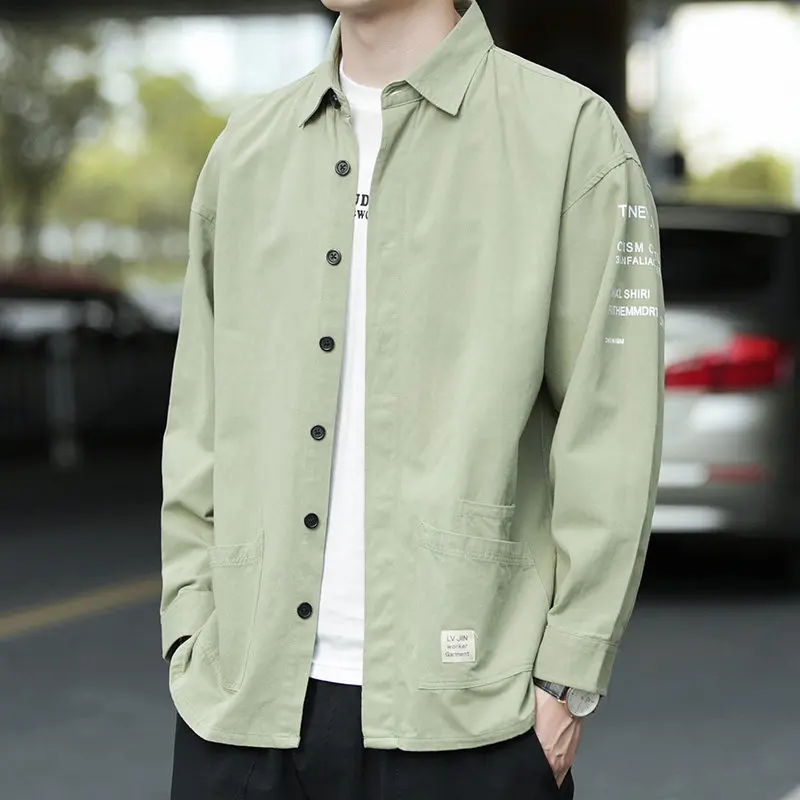 Men's Long Sleeve Work Shirt Outdoor Wear Resistant Dirtproof Sun Protection Casual Style Polyester Fiber Breathable Lightweight