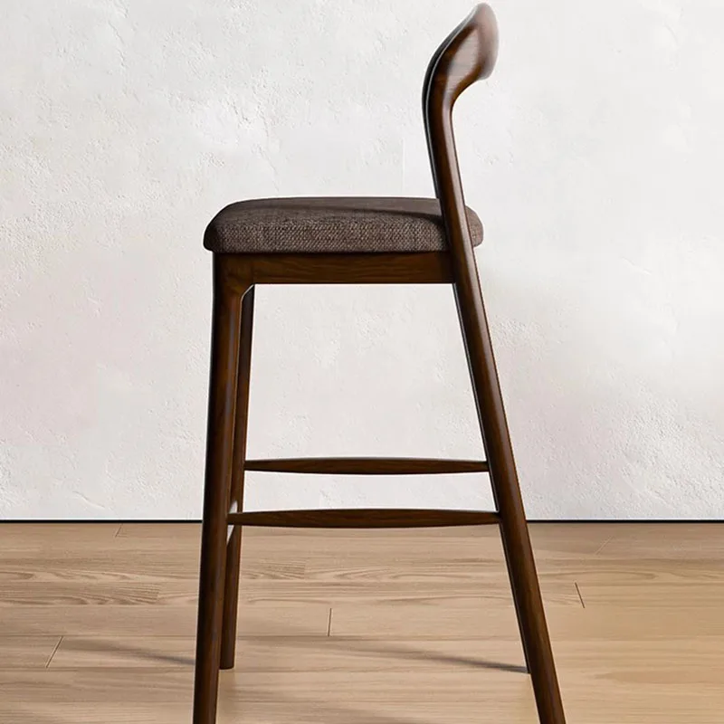 Kursi Bar Kayu dengan Sandaran Balkon Desain Modern Minimalis Kursi Bar Kantor Santai Gaming Chaise De Bar Lounge Suite Furniture