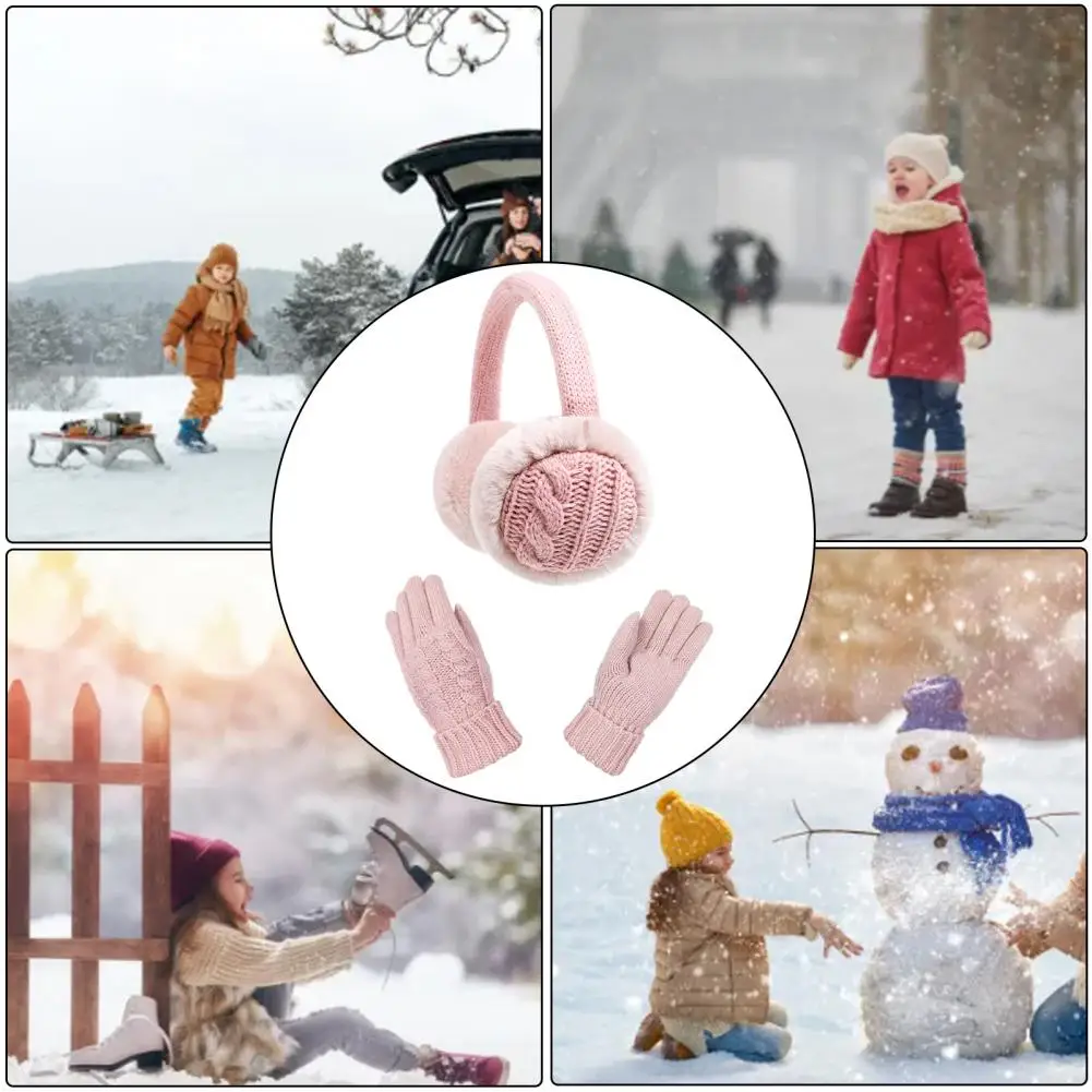 قابل للتعديل عقال غطاء للأذنين الاطفال الشتاء غطاء للأذنين مجموعة للأنشطة الخارجية سميكة أفخم تدفئة الأذن ل 2-12 للأطفال