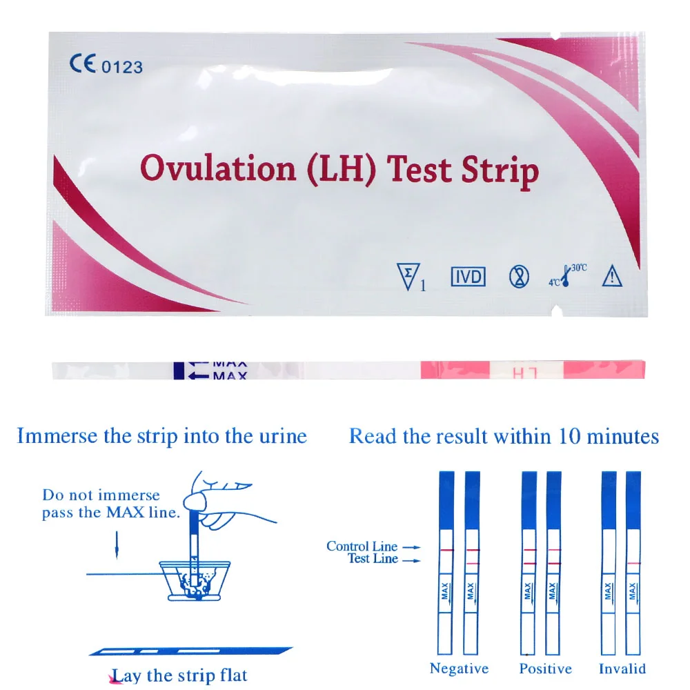 50Pcs LH Ovulation Test Strips For Fertility Tests Urine Midstream Tests Over 99% Accuracy HCG Women Early Pregnancy Check Kits