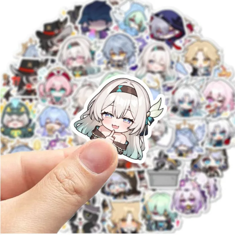 

54PCS Kawaii Game Honkai: Star Rail Series Q Version Sticker Cartoon Character Creativity Printing Phone Case Suitcase Sticker
